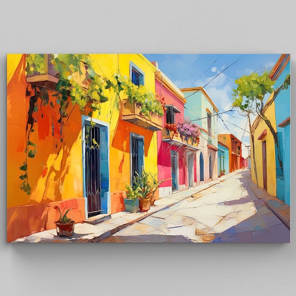 Oaxaca Wall Art, Large Canvas Print, Oaxaca Poster, Oaxaca Painting, Oaxaca Print, Mexico Travel Art, Mexican Gift