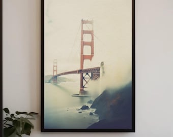 Golden Gate Bridge Canvas Print, San Francisco Photography, Vertical Art