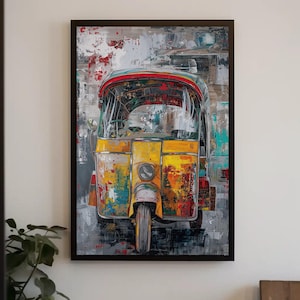 Tuk Tuk Canvas Print | Vibrant Indian Auto Rickshaw Wall Art