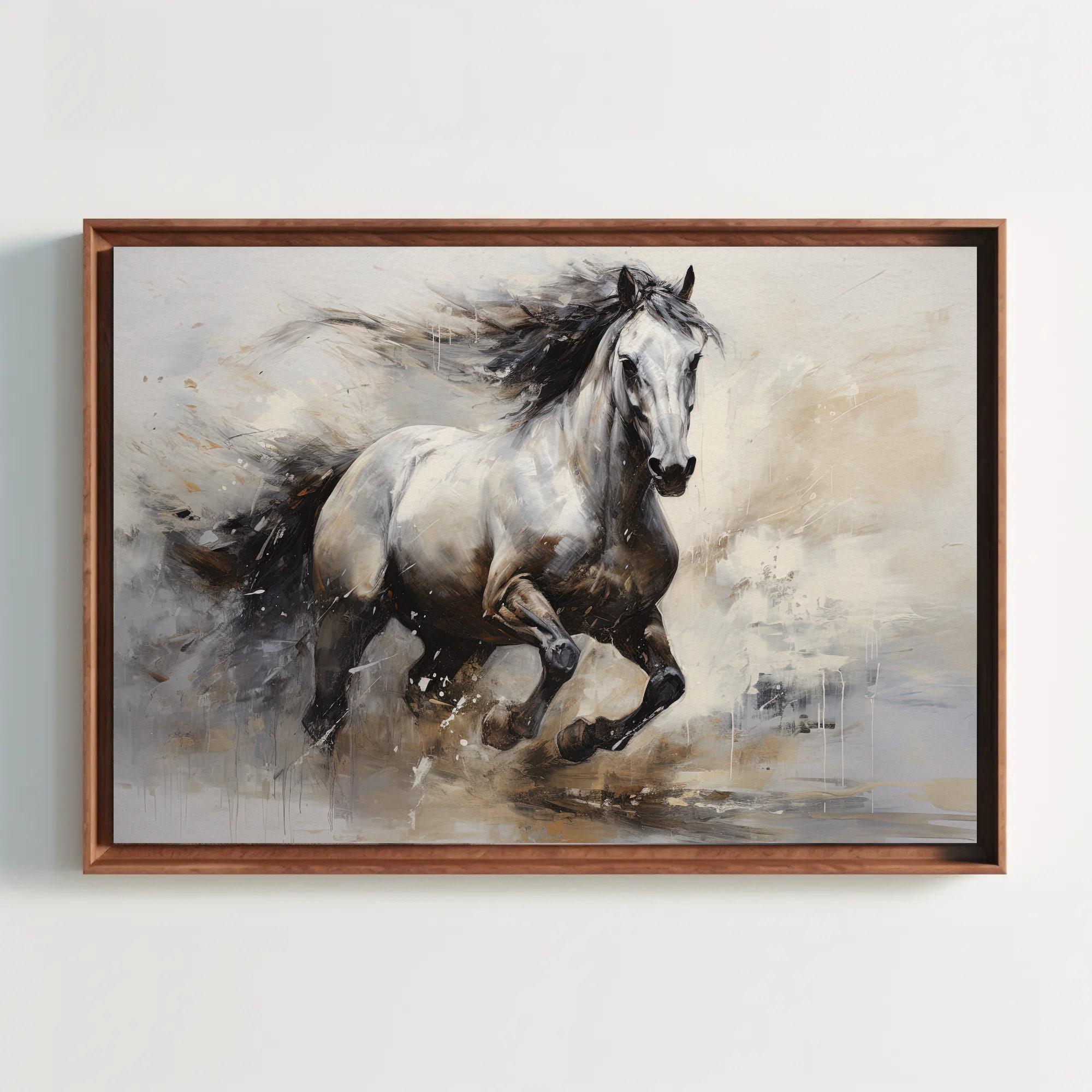Abstract Horse Canvas Art, Ready To Hang, Framed