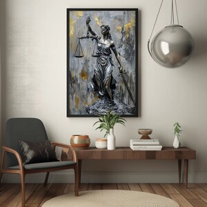 Lady Justice Canvas Painting, Framed Print, Perfect for Legal and ...