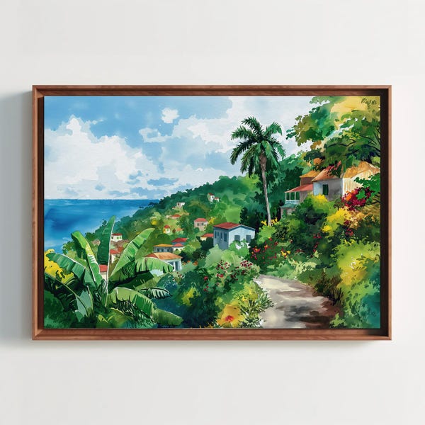 Jamaica Seascape Canvas Print, Caribbean Wall Art