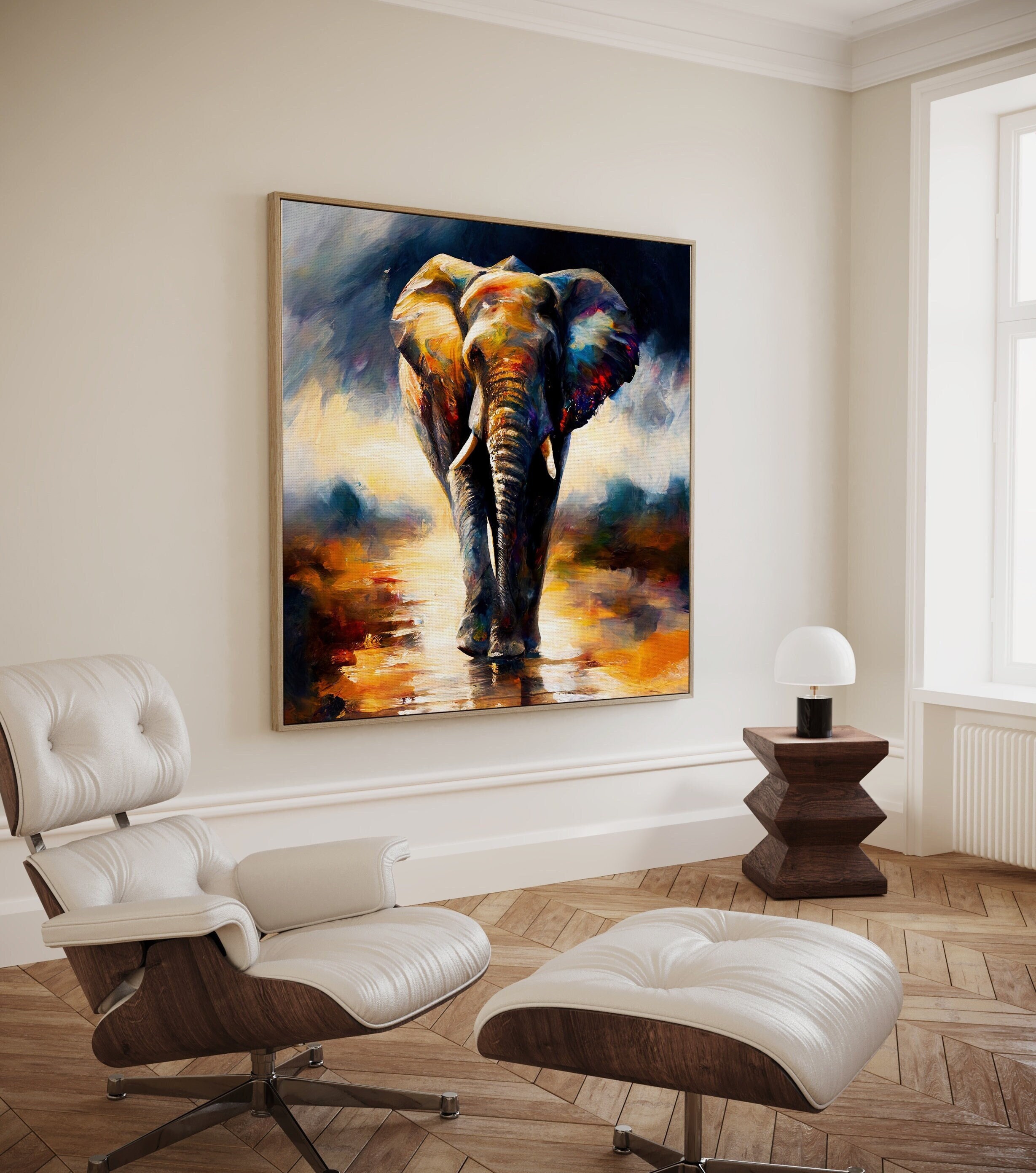 Elephant Canvas Wall Art Elephant Painting Elephant Framed Etsy Canada