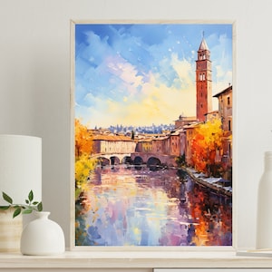 Verona Wall Art Verona Travel Print Verona Large Canvas Art Print Verona Painting Verona Poster Wall Art