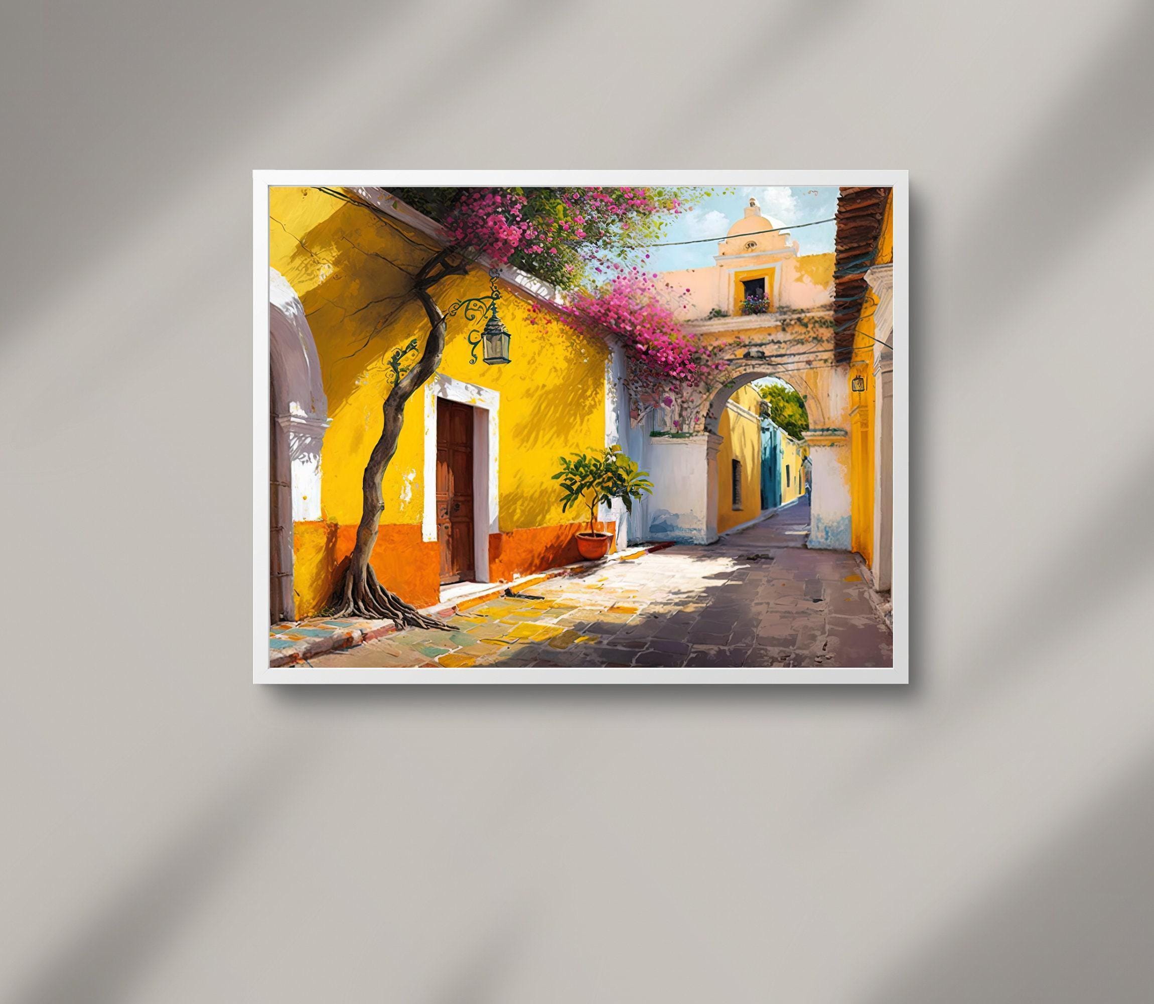 Izamal Mexico Street Art Print, Yellow Wall Decor - Etsy