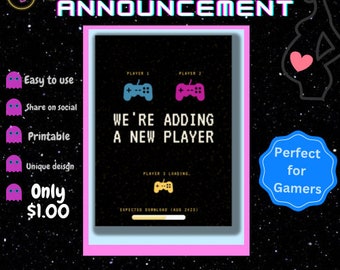 Anuncio de embarazo de pareja gamer: Plantilla de carga para el jugador 3 (descarga digital)