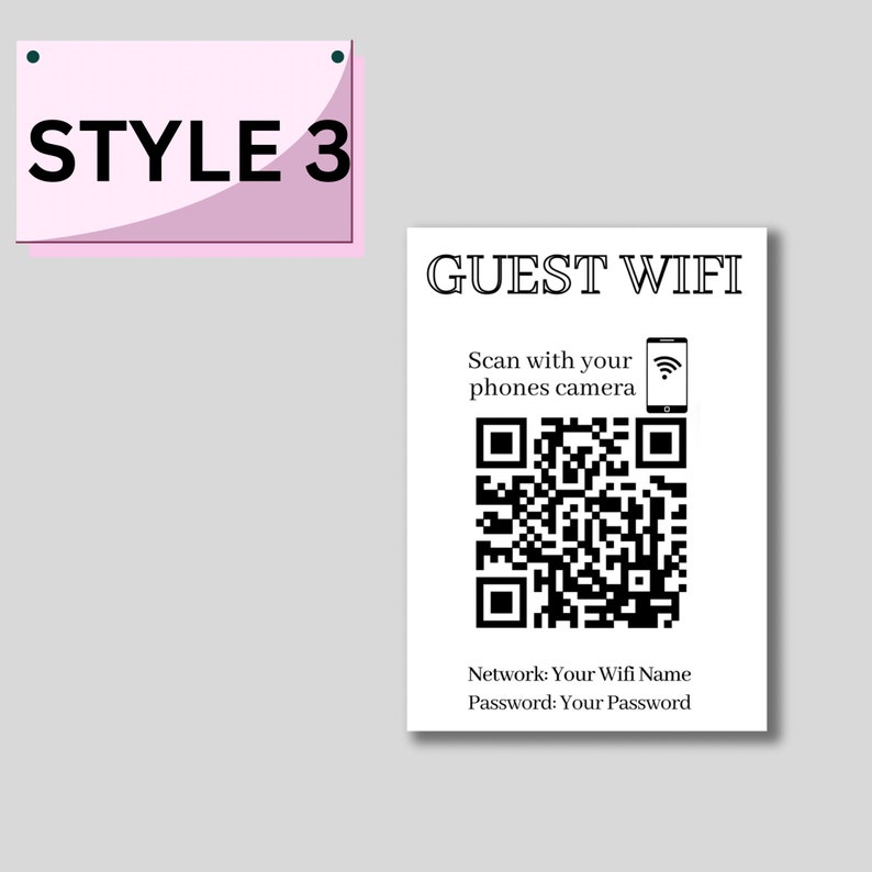 Wifi QR Code Custom QR Code Sign for Homeowners and Etsy