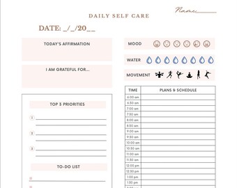 Self Care "It Girl" Checkliste, druckbare digitale PDF Wellness Planer, Self Care To do Liste, Self Health Help Routine Printable, PDF