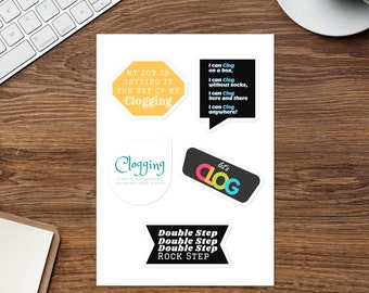 Clogging Variety Sticker Sheet | Clogging Gift | Clogger Gift | Clogger Stickers | Clog Dancing Gift | Clog Dancing Stickers
