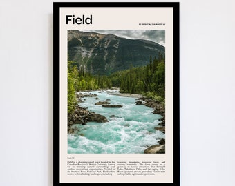 Field, BC Poster | Travel Poster | Vintage Field, British Columbia Poster | Yoho National Park| Color | Digital Download |