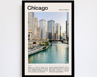 Chicago IL Poster | Travel Poster | Vintage Chicago Poster | Color | Digital Download |