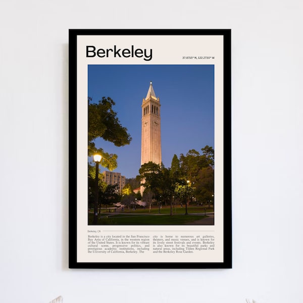 Berkeley, CA Poster | Travel Poster | Vintage Berkeley California Poster | Color | Digital Download |