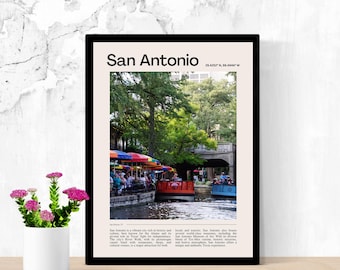 Póster de San Antonio, Texas / Póster de viaje / Póster vintage de Texas / San Antonio, Texas / Color / Descarga digital