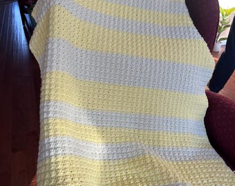 Handmade Crochet Throw Blanket | Modern Lap Afghan