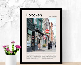 Hoboken NJ Poster | Travel Poster | Vintage Hoboken Poster | Color | Digital Download |
