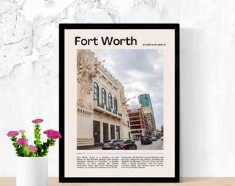 Fort Worth Texas Poster | Travel Poster | Vintage Texas Poster | Fort Worth Texas | Color | Digital Download