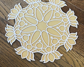 MDF Rangoli Matte: Wiederverwendbare Diwali Decor Schablone