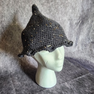 Moonlit Mischief Hat – Crochet Witchy Pointed Cap