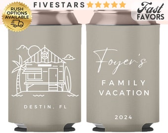 Family Vacation Custom Can Coolers for family reunion Favors for Family Members