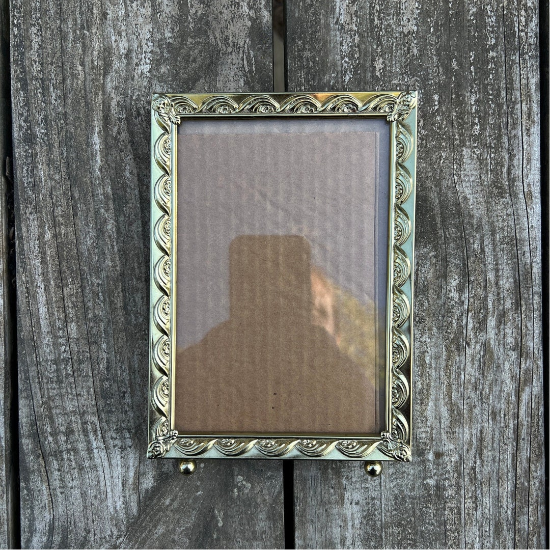 Vintage Brass Picture Frame Ornate Filigree Gold Color Metal Etsy