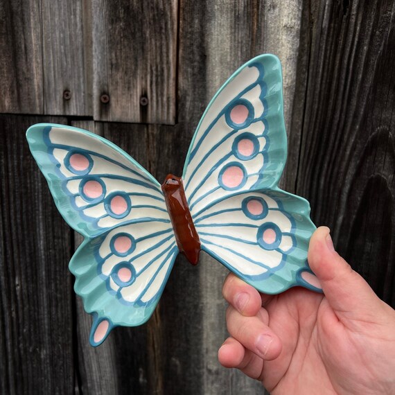 Ceramic Butterfly Ring Dish, Butterfly shaped tri… - image 10