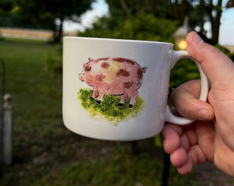 Pig Coffee Mug, Country Barn for Tabletops Unlimited, Hard To Find