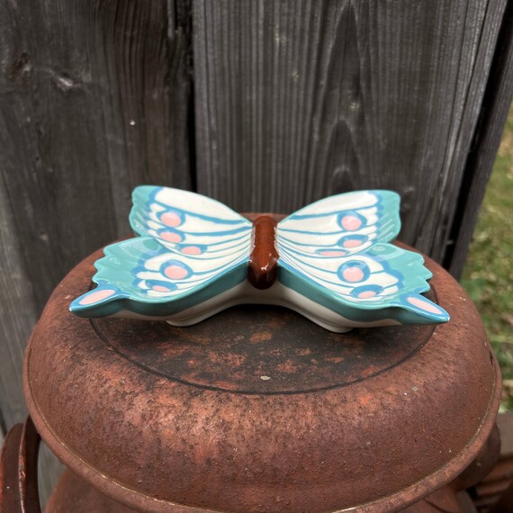 Ceramic Butterfly Ring Dish, Butterfly shaped tri… - image 4