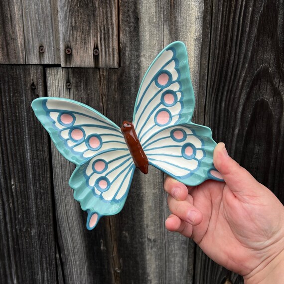 Ceramic Butterfly Ring Dish, Butterfly shaped tri… - image 2
