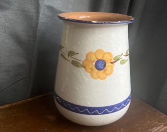 Vintage Furio Home La Spezia Vase: Italian Floral Terracotta Decor