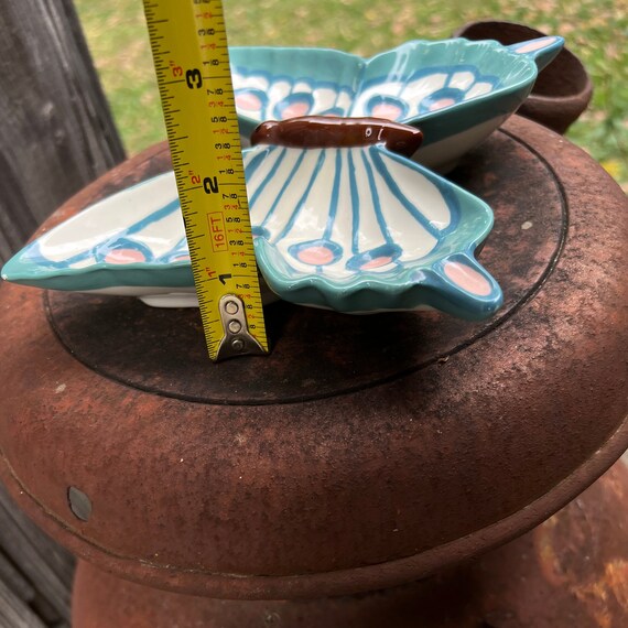 Ceramic Butterfly Ring Dish, Butterfly shaped tri… - image 8