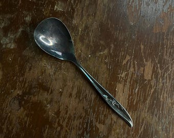 1847 Rogers Bros. Magic Rose Silver Spoon 6”, vintage serveware, grandma core decor