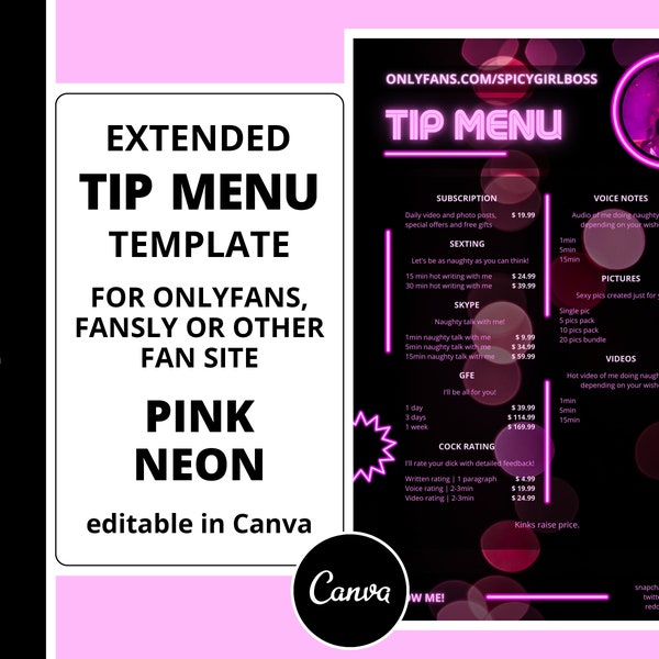 Onlyfans Tip Menu - Etsy