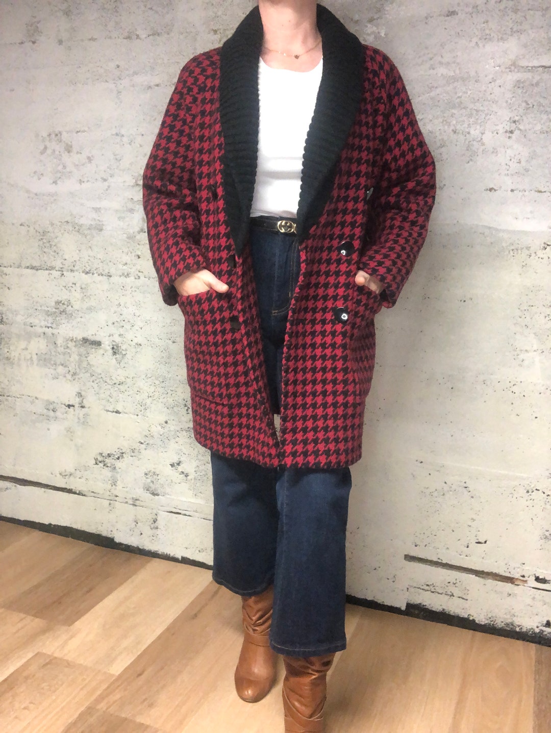 Pattern Print Houndstooth Men's Bomber Jacket