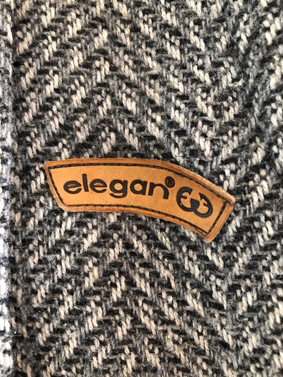 Vintage Bomber Jacket Herringbone Pattern - image 6