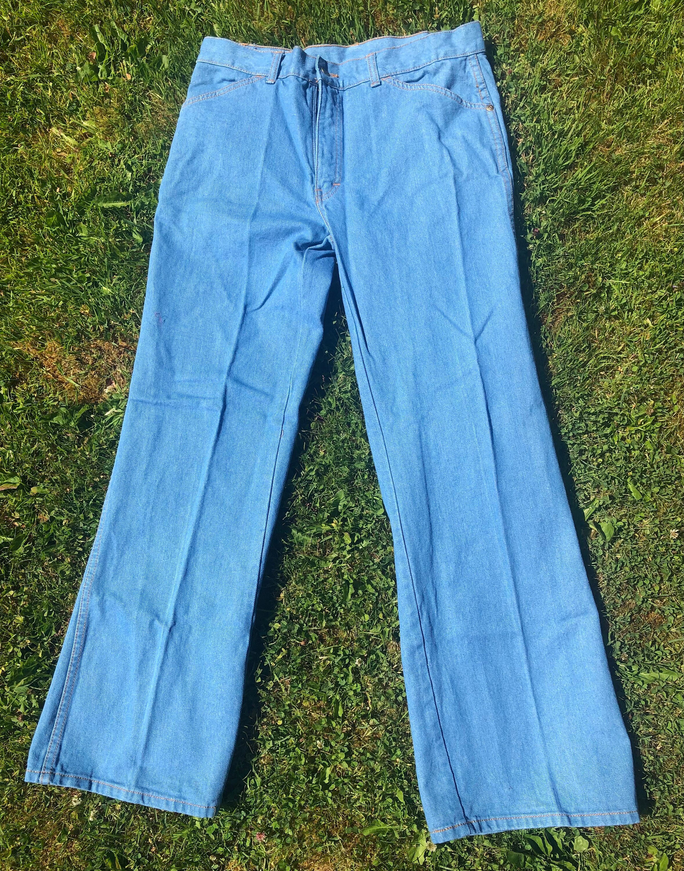 Vintage Denim Jeans Wide Leg Flare Unisex - Etsy