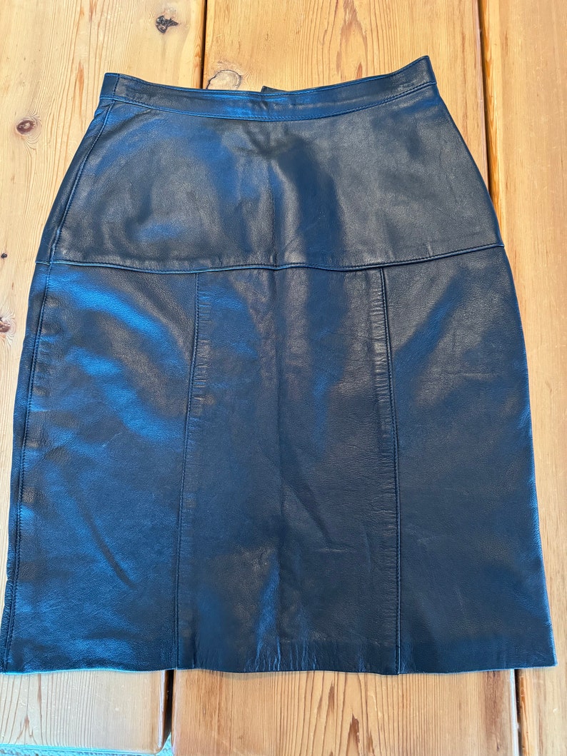 Vintage Distressed Leather Skirt main image 1
