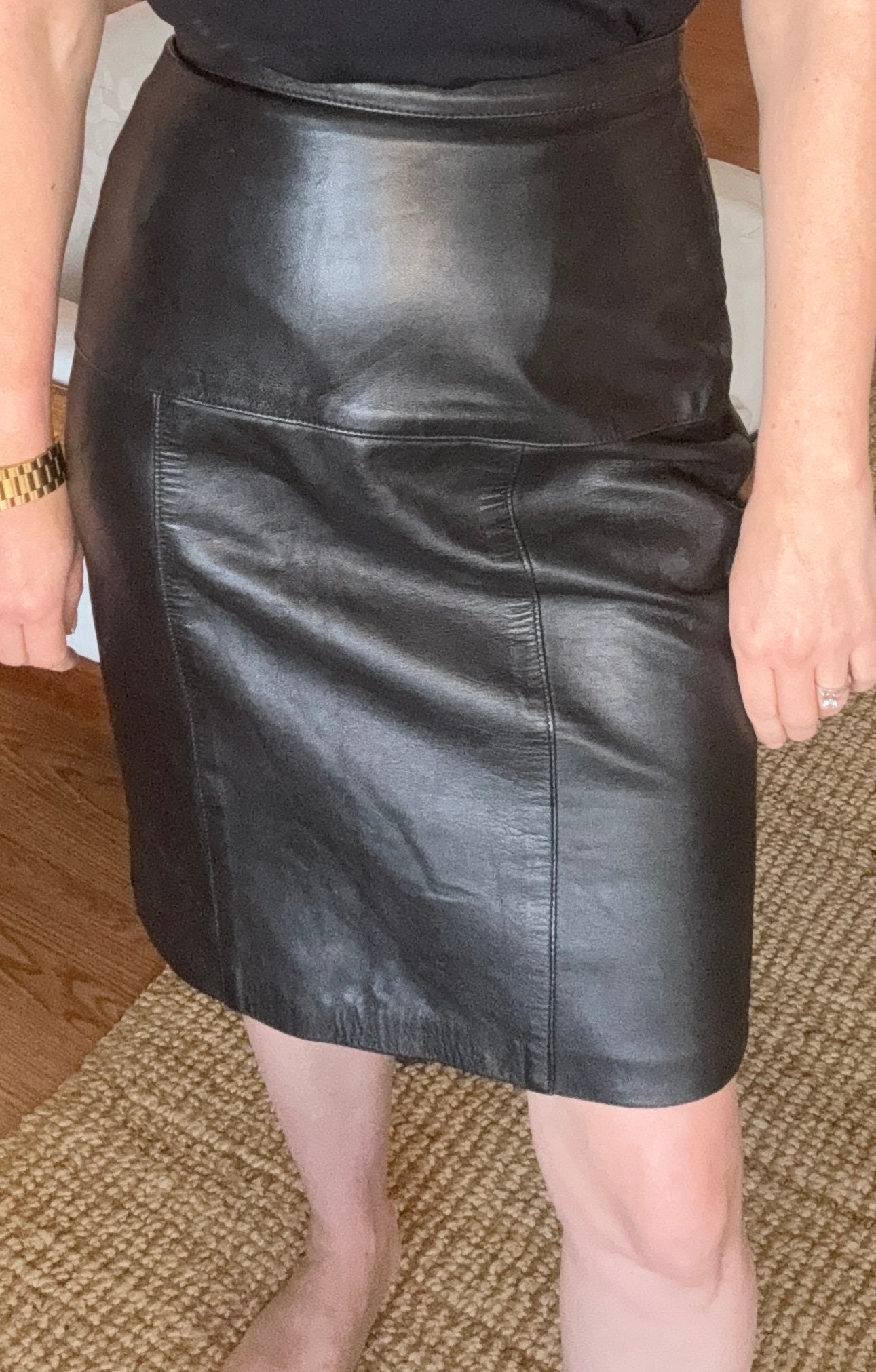 Vintage Leather Skirt 80s - Etsy