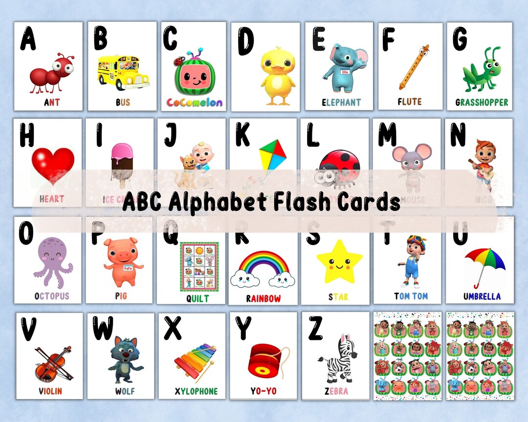 ABC Flashcards Alphabet Learn ABC Preschool Kids Flash - Etsy