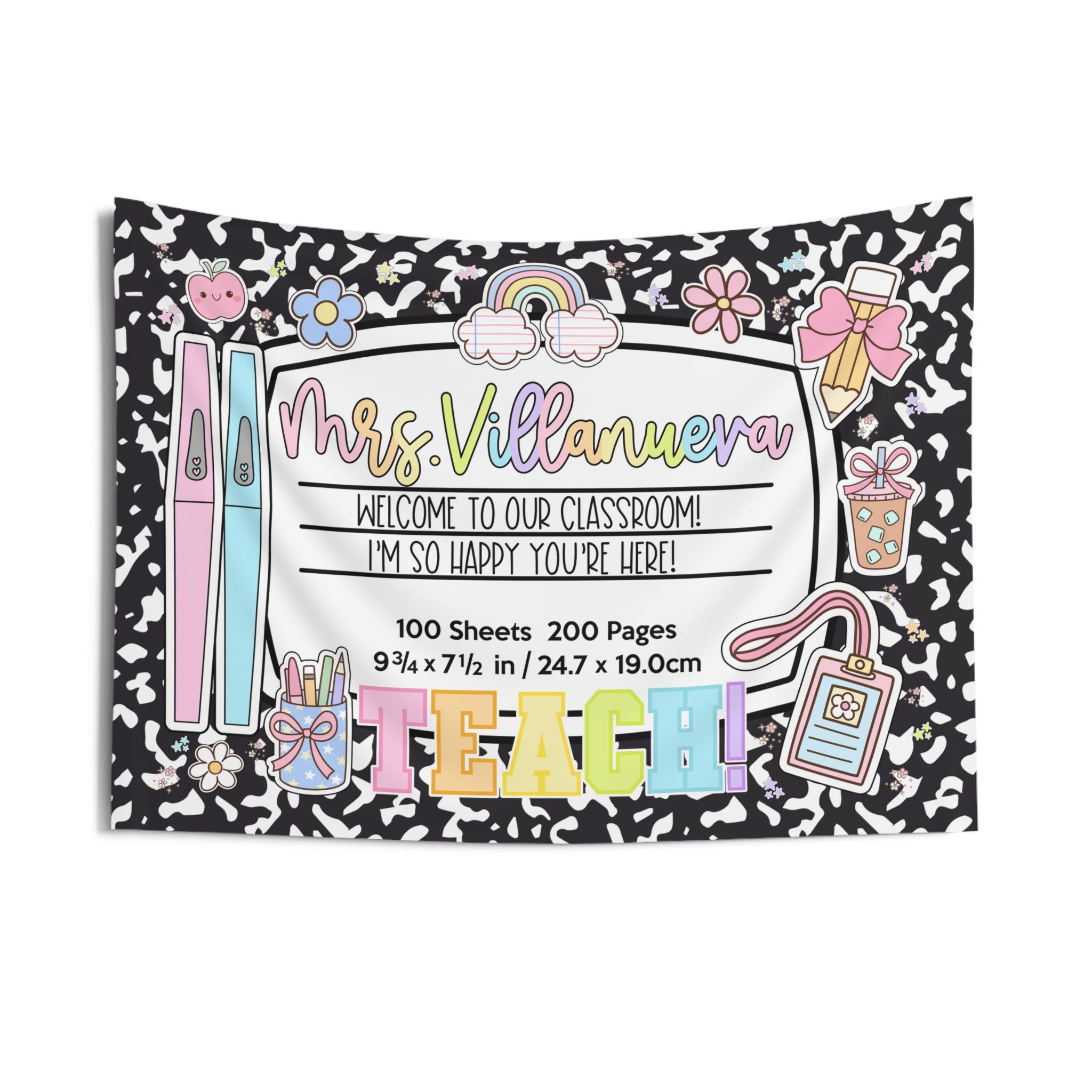 Composition Notebook Classroom Tapestry - Personalized
