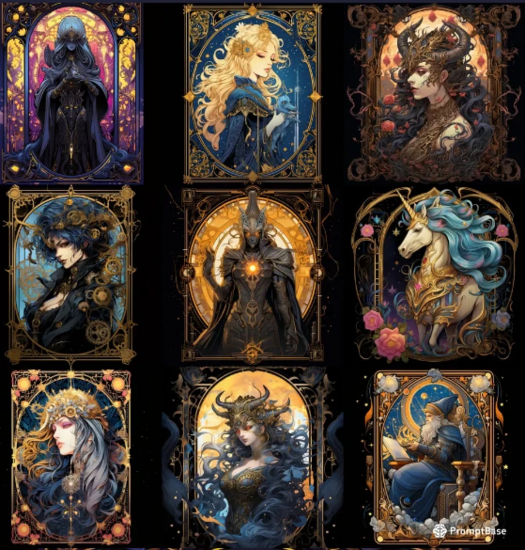 Ai Art Prompt Fantasy Tarot Cards midjourney Ai Prompt for Making Ai