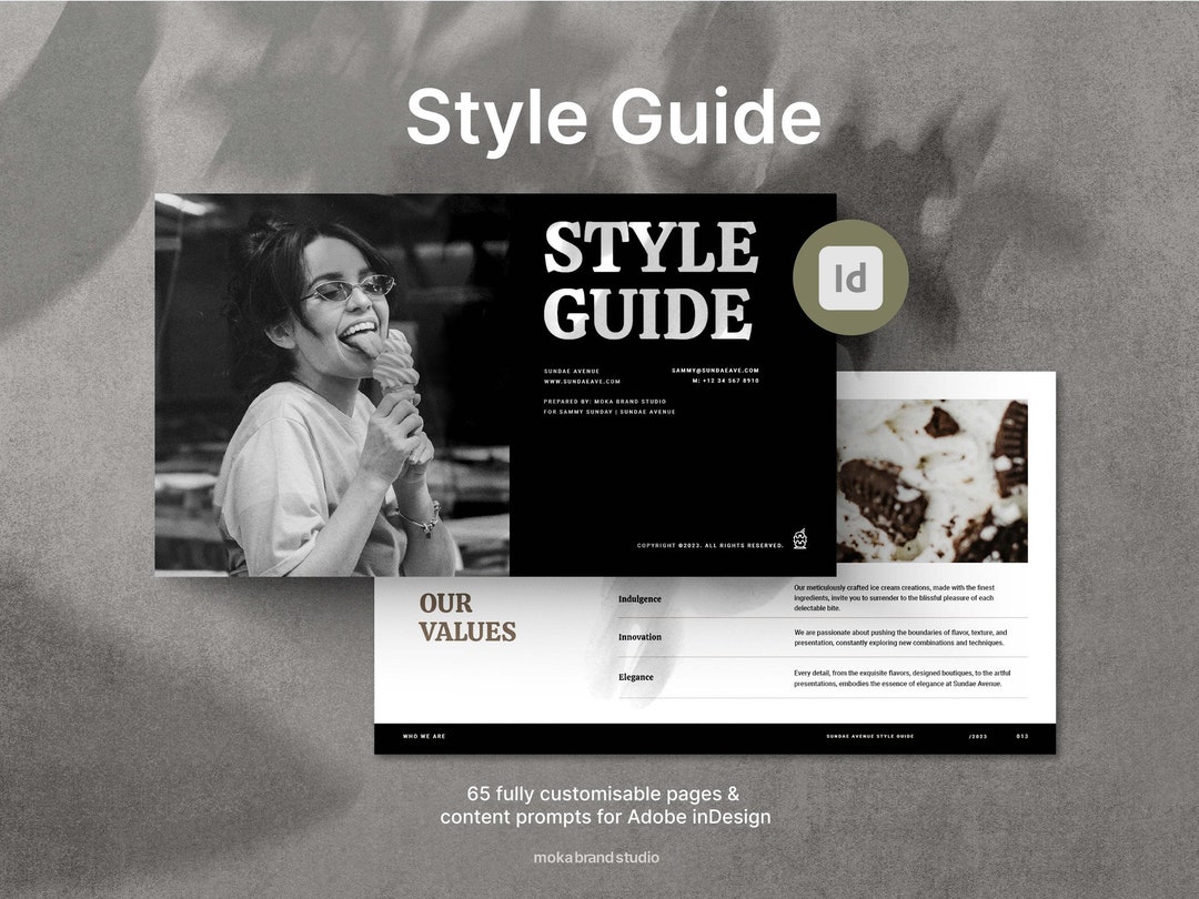Brand Style Guide Template Indesign Brand Guidelines Brand Etsy