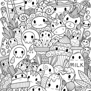 15+ Doodle Style Coloring Pages | Digital Coloring Pages (Printable, PDF Download)