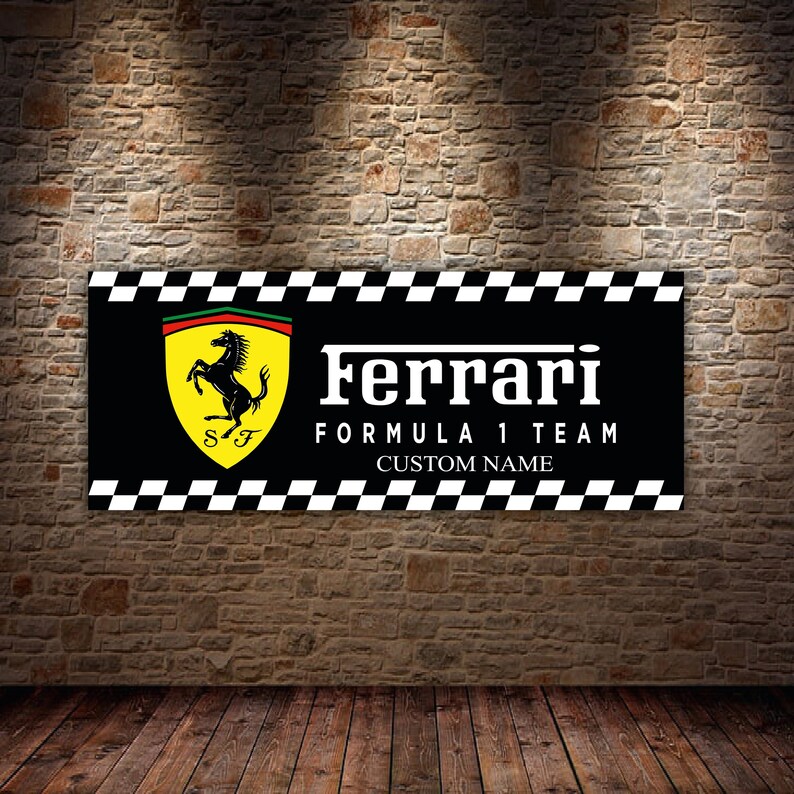 Custom Ferrari F1 Logo Banner Vinyl-garagesign-personalized - Etsy