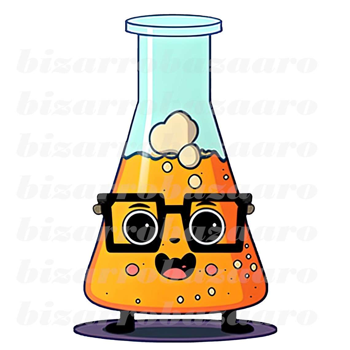 Funny Cute Science Beakers Clipart With Clear Background PNG Used for