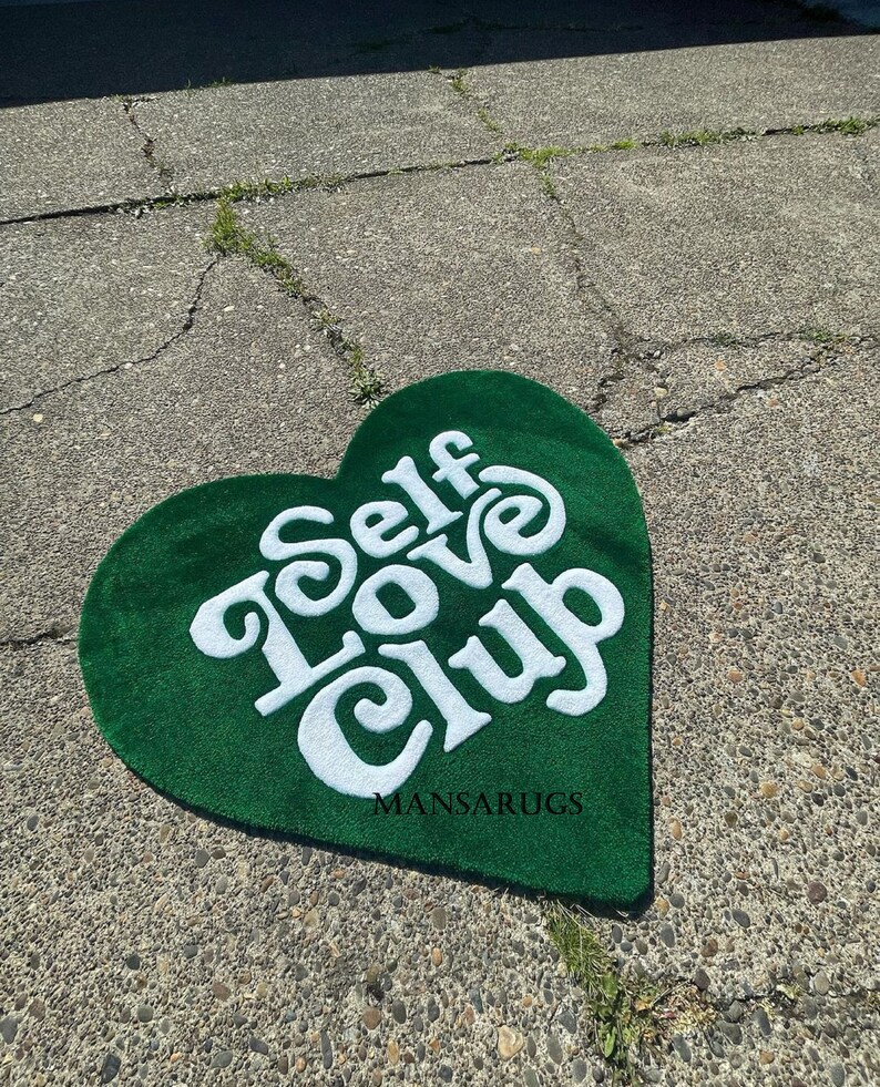 Self Love Club Handmade Rug Heart Shaped Carpet Home Decor Etsy