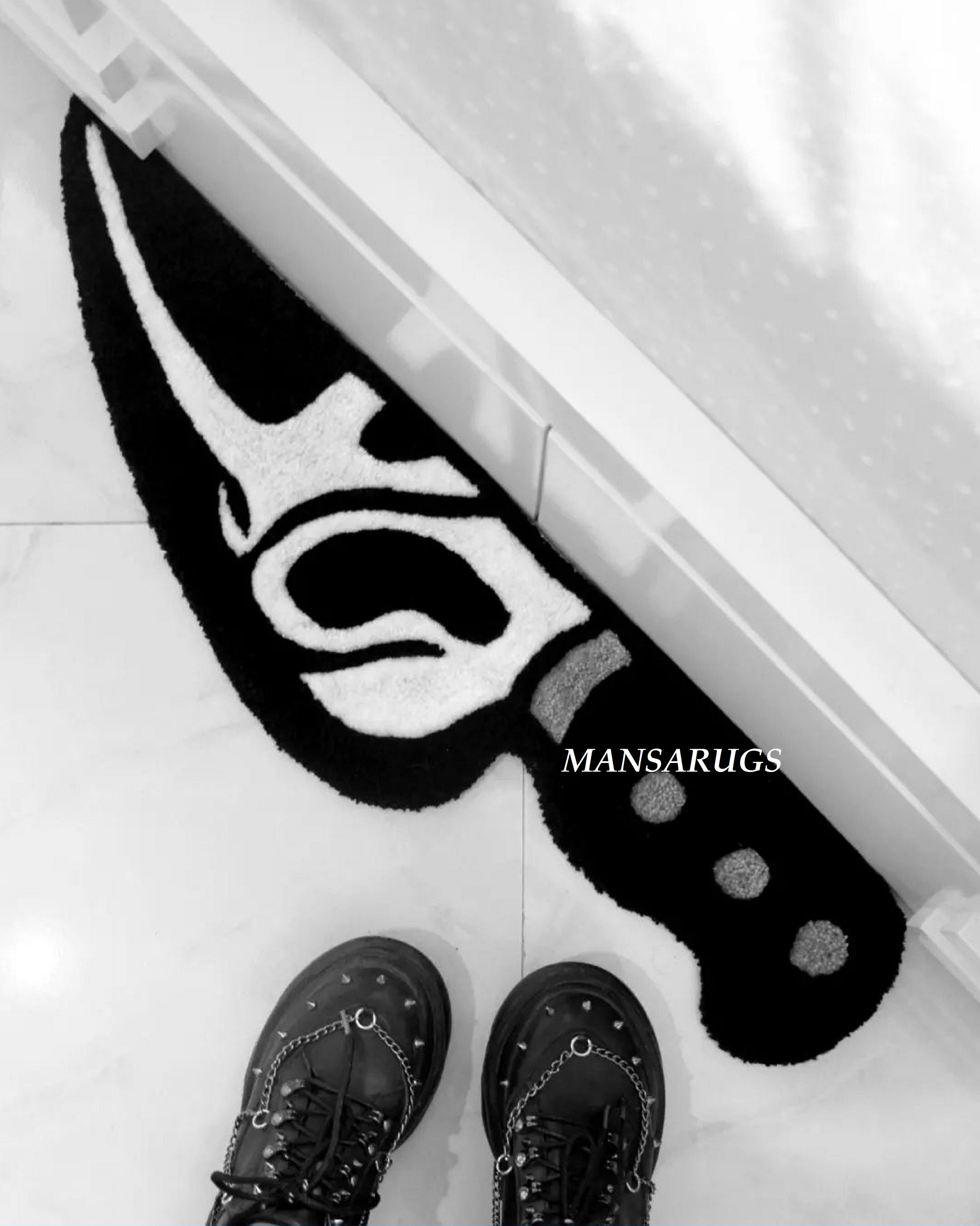 Scream Ghost Face Tufted Rug,horror Rug,thriller Rug,halloween Rug,knife Rug,art Work Etsy