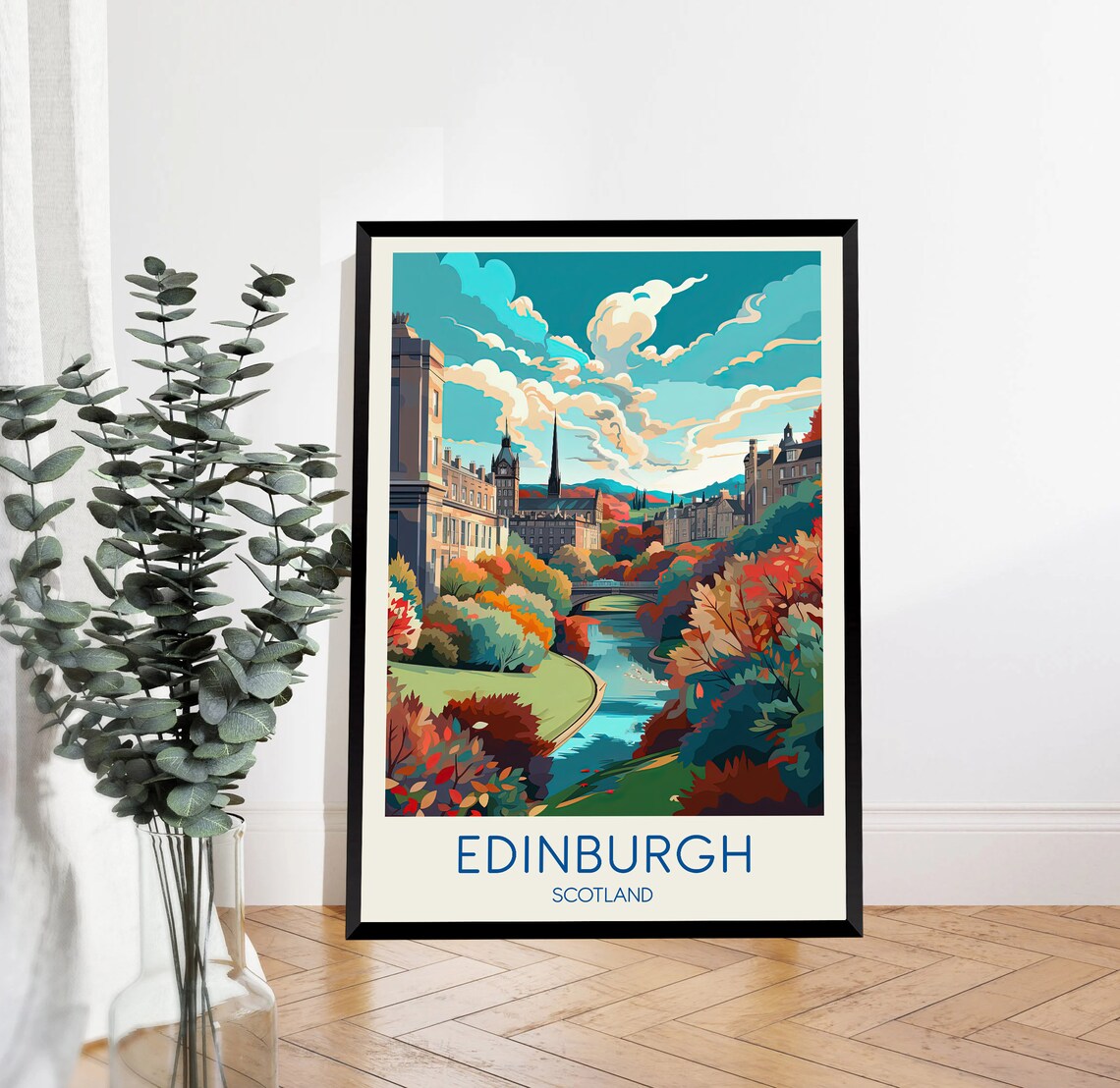Edinburgh Travel Poster Scotland Poster Edinburgh Print Etsy
