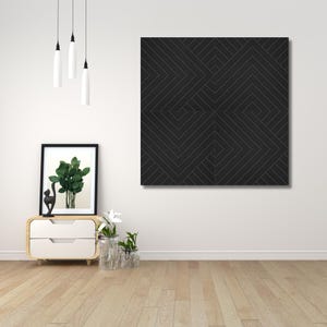 Modern 3D Acoustic Wall Panels – Black Geometric Soundproofing Art