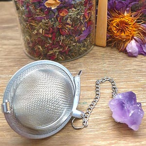 Crystal Tea Strainer: Healing Stone Stainless Steel Loose Leaf Infuser
