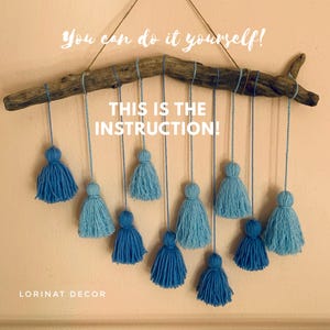 DIY Wall Hanging Tutorial PDF, Tassel Wall Decor Instruction, Easy Yarn Craft Pattern, Digital Download